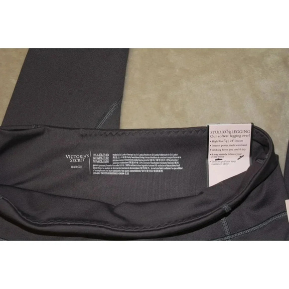 NWT Victorias Secret Studio 7/8 Length Leggings High Rise 10 Charcoal Gray SOFT - Picture 5 of 15